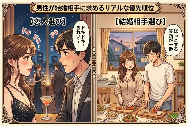 男性が女性を【結婚相手】に選ぶときのリアルな優先順位
