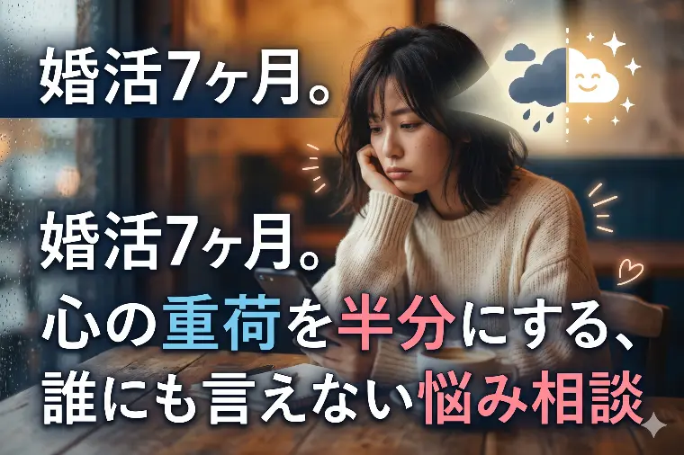 婚活7ヶ月。心の重荷を半分にする、誰にも言えない悩み相談