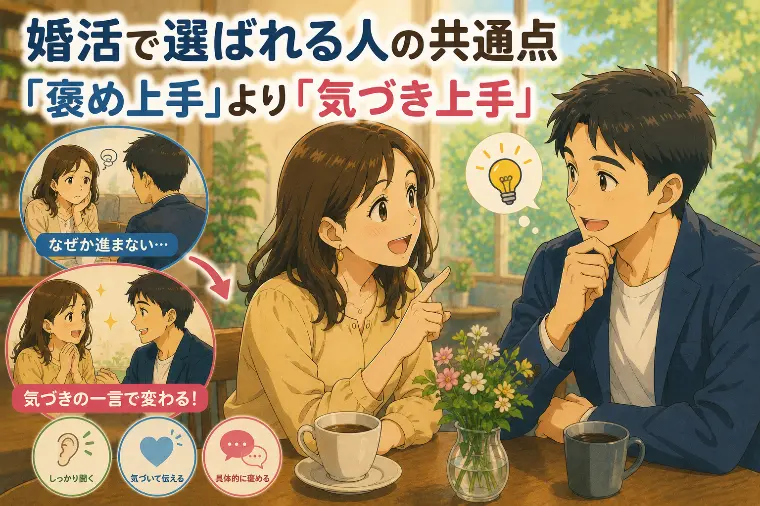 婚活で選ばれる人の共通点｜「褒め上手」より「気づき上手」
