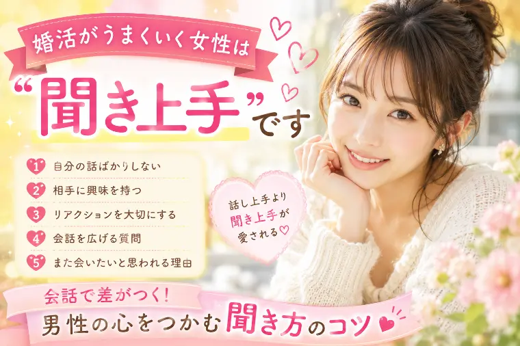💕婚活がうまくいく女性は“聞き上手”です💕