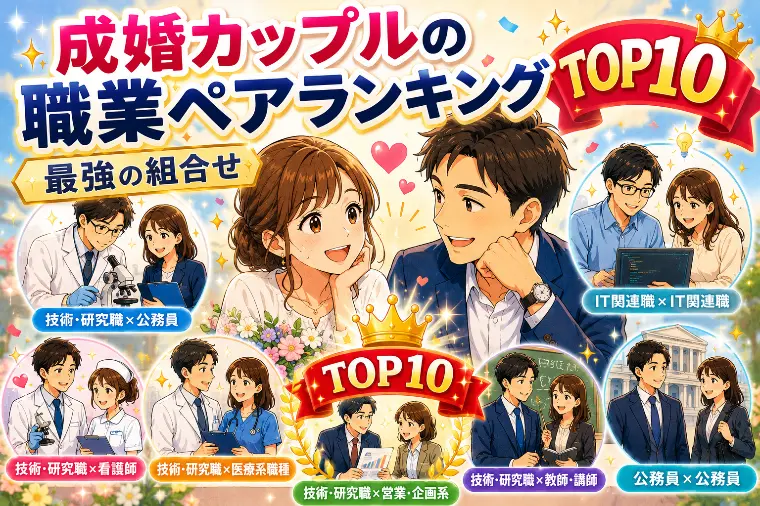 成婚カップルの職業ペアランキングTOP10｜最強の組合せ
