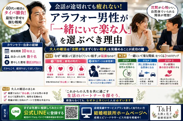 会話が途切れても気まずくない！一緒にいて楽な人と出会う法