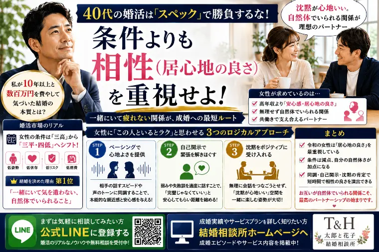 条件よりも相性重視？今の婚活で「居心地の良さ」が勝つ理由