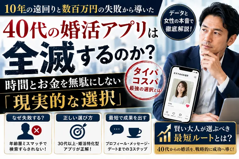 20代と同じはNG！40代男性が無駄にしないアプリ選定