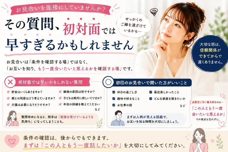 その質問、初対面では早すぎるかもしれません