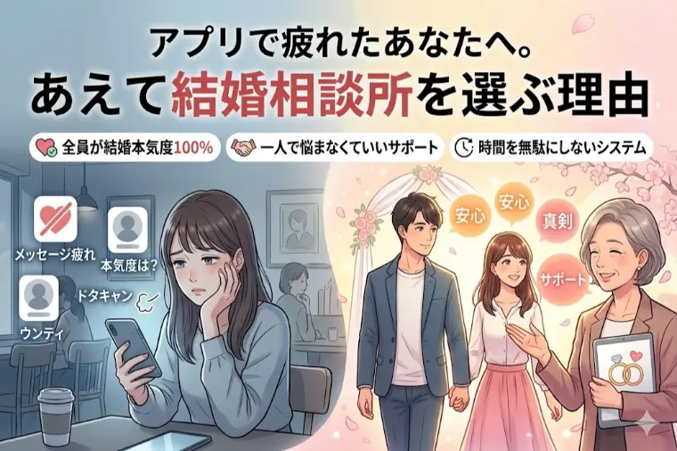 アプリで疲れたあなたへ。あえて結婚相談所を選ぶ理由