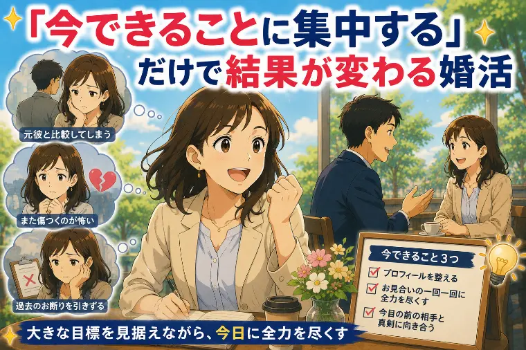 「今できることに集中する」だけで結果が変わる婚活