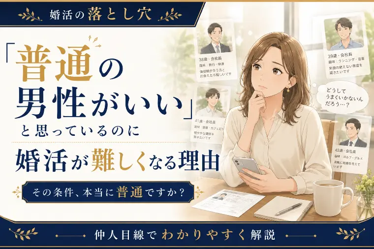 「普通の男性がいい」と思っているのに婚活が難しくなる理由