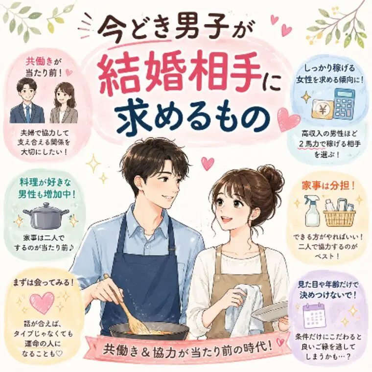 今どき男子が結婚相手に求めるもの