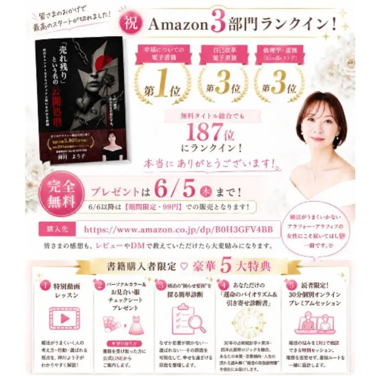 【本日最終日】Amazon1位の婚活本が本日まで完全無料