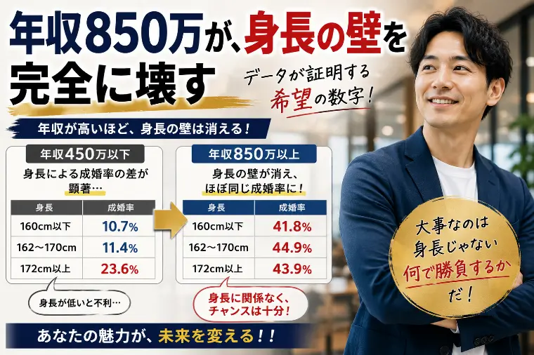  年収850万が、身長の壁を完全に壊す