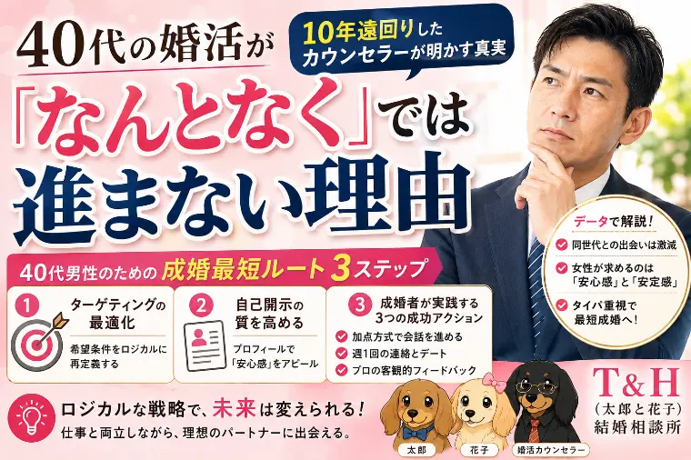 40代男性の婚活は難航する？データで見る現実と成婚パス