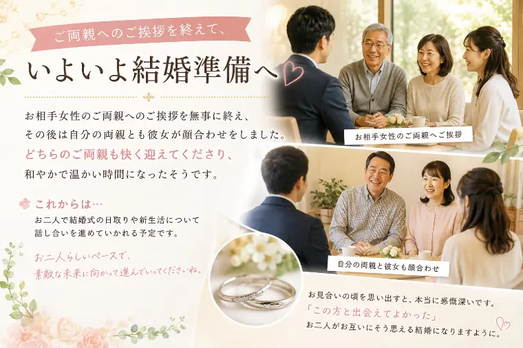 30代男性会員様ご両親へのご挨拶を終えました