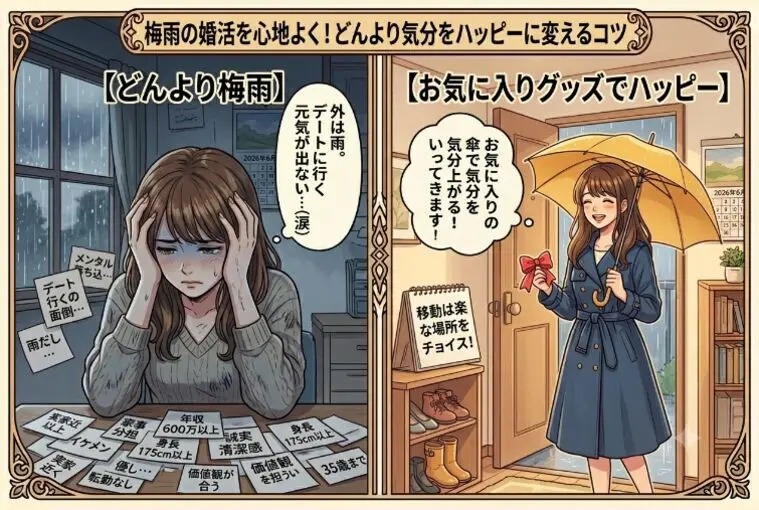 梅雨時期の落ち込みメンタルと婚活の向き合い方