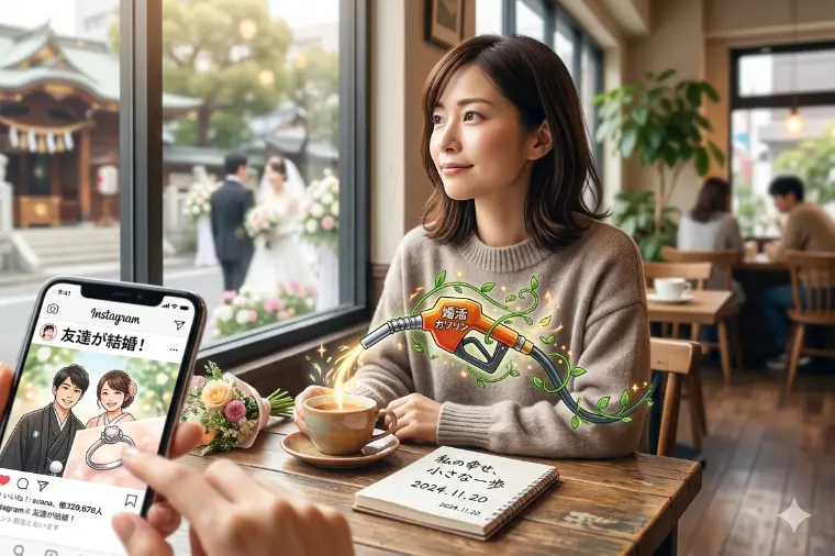 周囲の結婚ラッシュに焦る気持ちを、「ガソリン」にえる方法