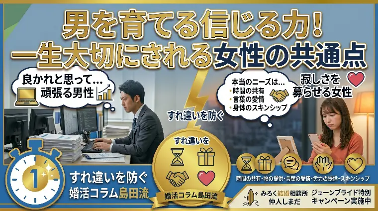 男を育てる信じる力！一生大切にされる女性の共通点