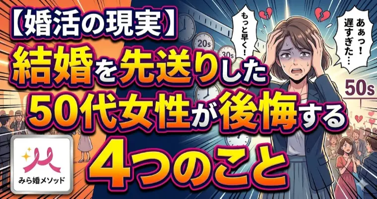 結婚を先送りした50代女性が後悔する4つの事