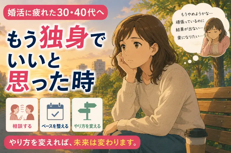 婚活に疲れた30・40代へ｜もう独身でいいと思った時