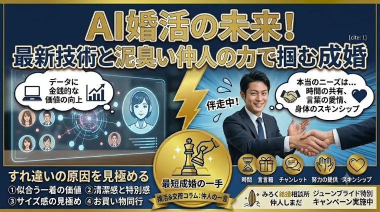 AI婚活の未来！最新技術と泥臭い仲人の力で掴む成婚