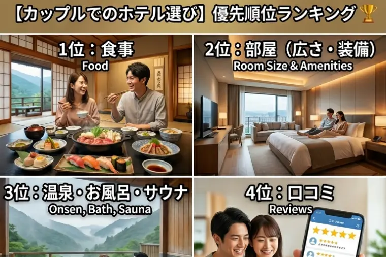 ホテル選びの優先ベスト10🏆【カップル編】