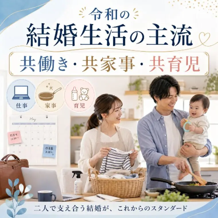 令和の結婚は「共働き・共家事・共育児」です。