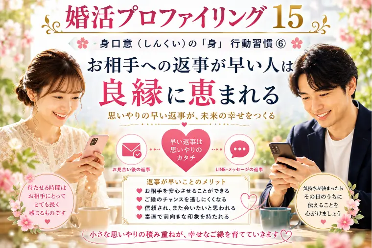 返事が早い人は○○に恵まれる（婚プロ15）