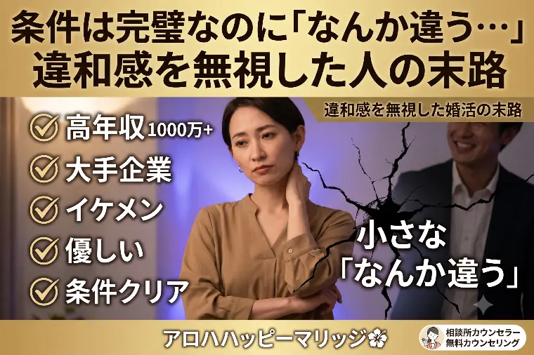 条件は完璧なのに「なんか違う…」違和感を無視した人の末路