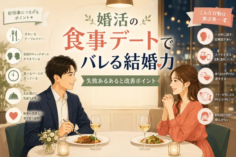 エージェントライフ福岡 サテライト大分店「婚活の食事デート、ここ見られてます！10選」-1