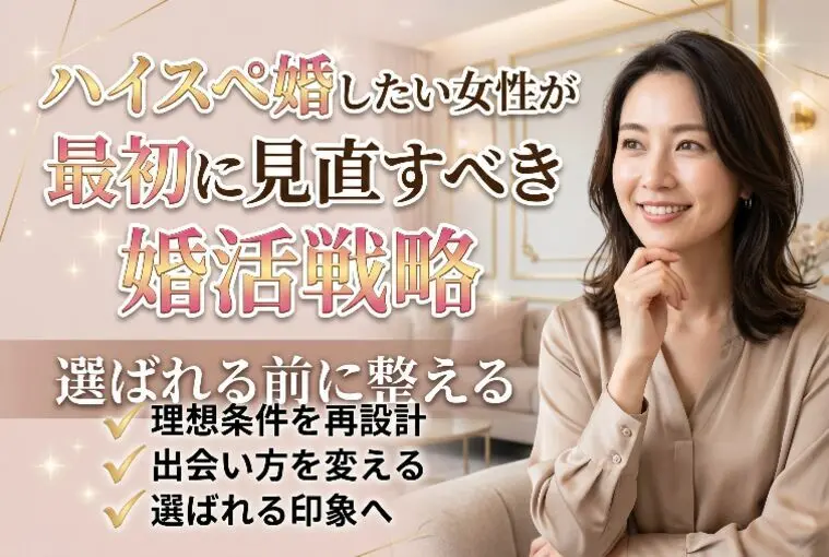 ハイスペ婚したい女性が最初に見直すべき婚活戦略