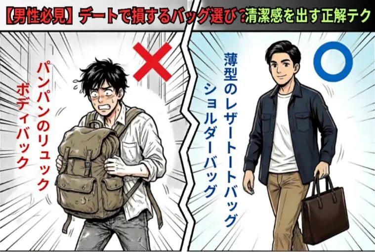 男性必見！デートで損するバッグ選び？清潔感を出す正解テク