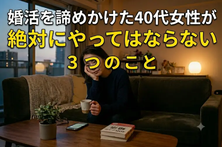 婚活を諦めかけた40代女性が、絶対にやってはならない3つ