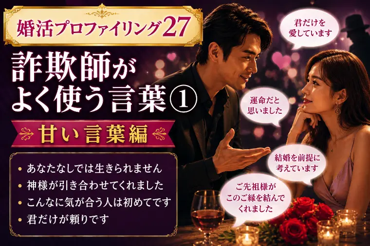 結婚詐欺師がよく使う甘い言葉①