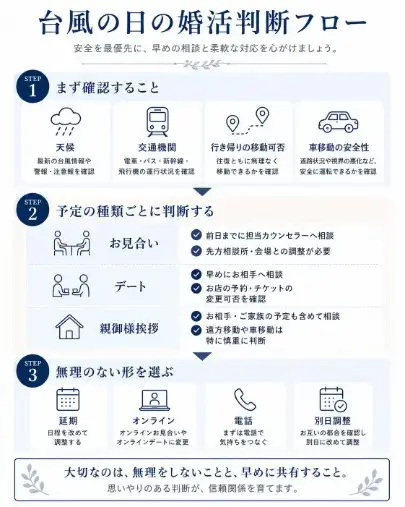 結婚相談所Owen（オーウェン）「台風の日、婚活どうする？｜判断基準」- 2