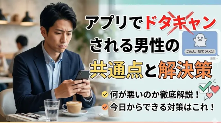 アプリでドタキャンされる男性の共通点と解決策