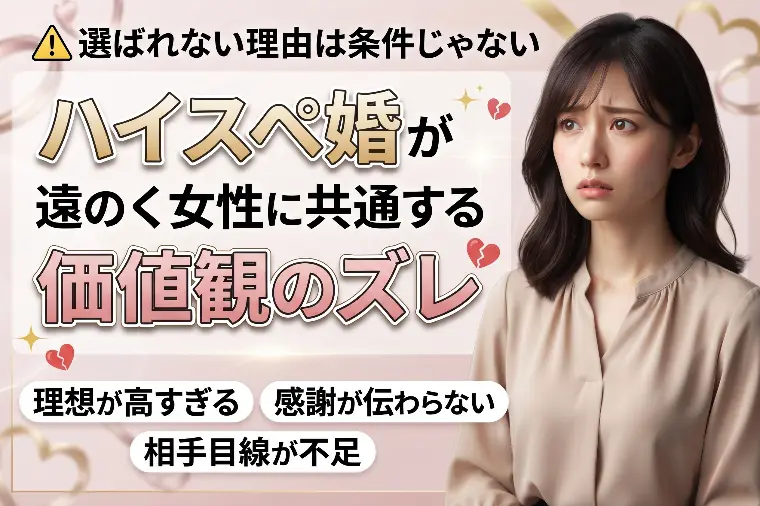 ハイスペ婚が遠のく女性に共通する価値観のズレ