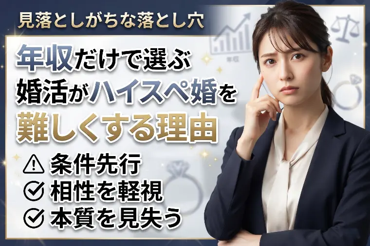 年収だけで選ぶ婚活がハイスペ婚を難しくする理由