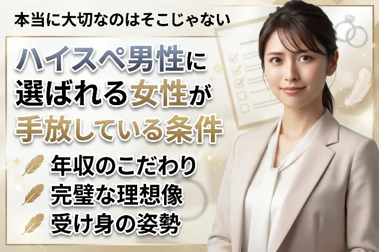 ハイスペ男性に選ばれる女性が手放している条件