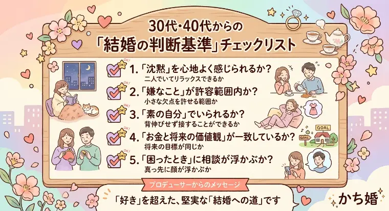 30代・40代からの婚活・結婚判断チェックリスト