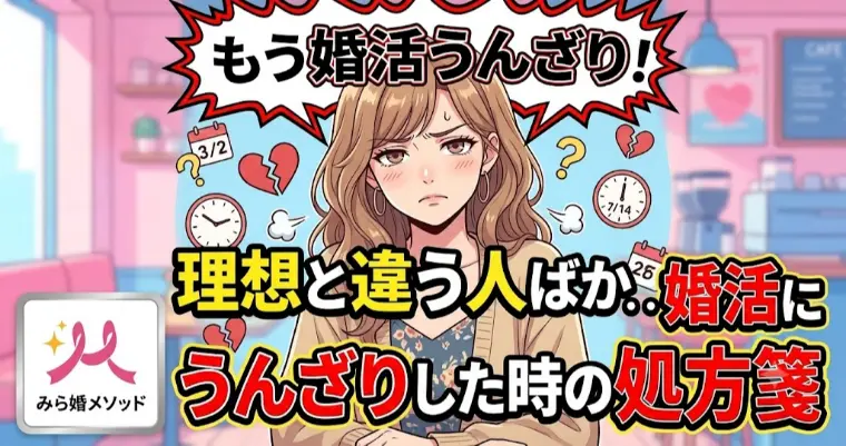 婚活にうんざり・・理想と違う人ばかりと出会う