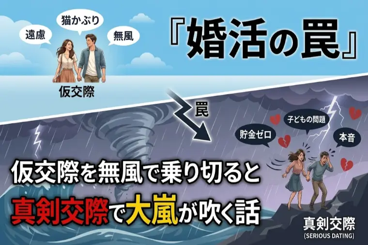 婚活の罠・仮交際を無風で乗り切ると真剣交際で大嵐が吹く話