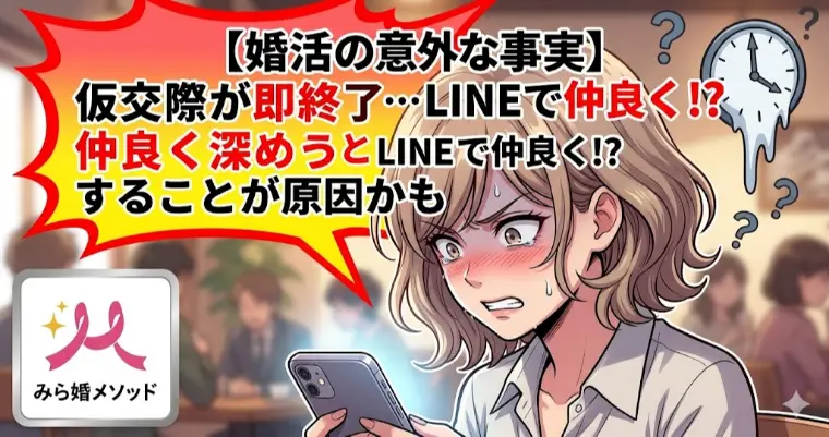 仮交際が即終了、実はLINEで深めようとすることが原因