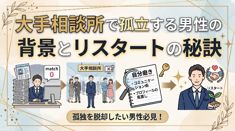 大手相談所で孤立する男性の背景とリスタートの秘訣