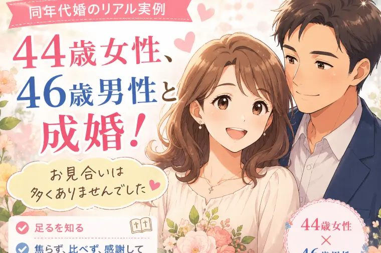 44歳女性、入会後４ヶ月で46歳男性とご成婚