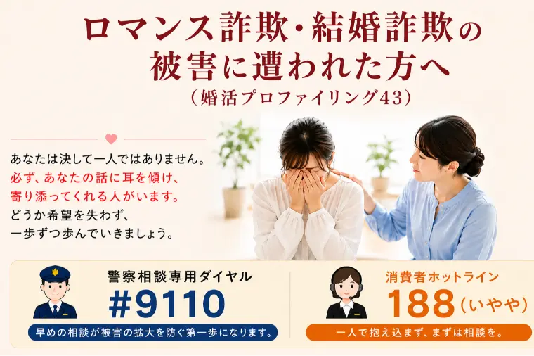結婚詐欺・ロマンス詐欺に傷ついたあなたへ【婚プロ43】