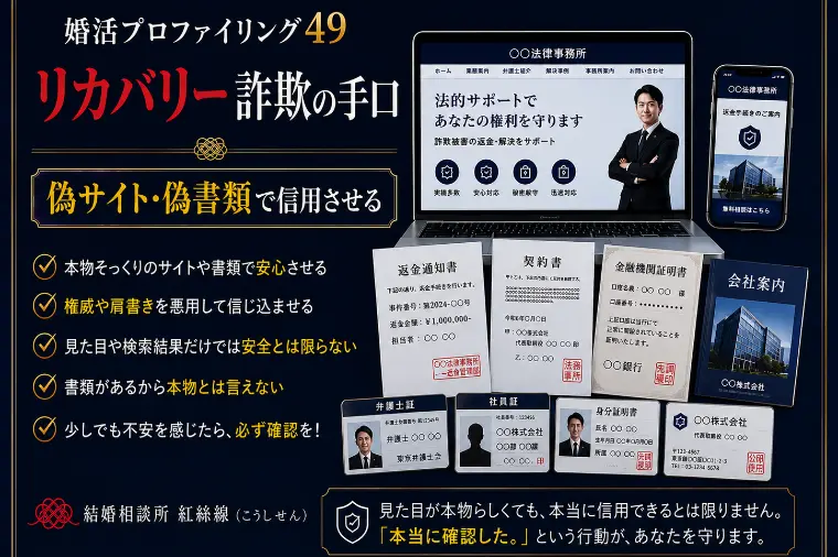 偽サイト・偽書類で信用させる【婚プロ４９】