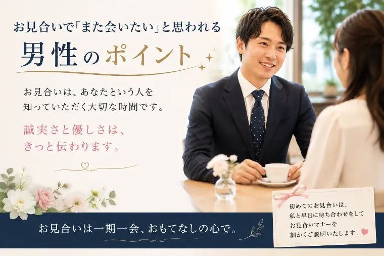 お見合いで「また会いたいな」と思われる秘訣　男性編