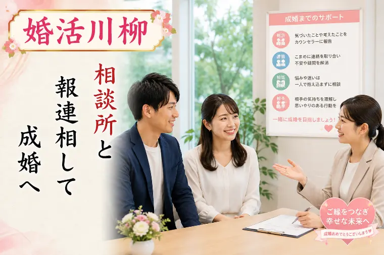 婚活川柳 第144回 相談所と 報連相して 成婚へ