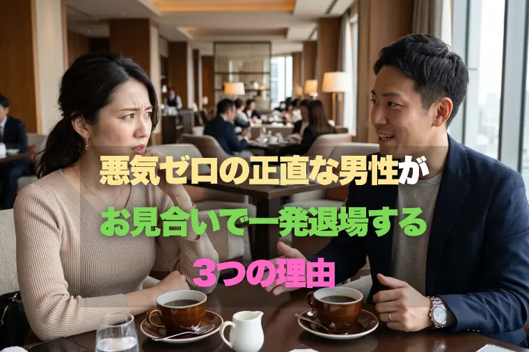 悪気ゼロの正直な男性がお見合いで一発退場する3つの理由