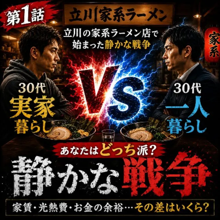 【立川家系1話】30代実家暮らし VS 30代一人暮らし