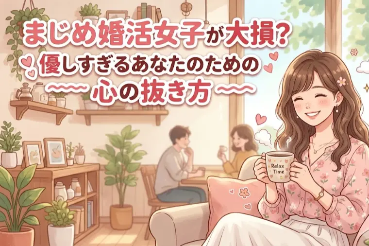 まじめ婚活女子が大損？優しすぎるあなたのための心の抜き方